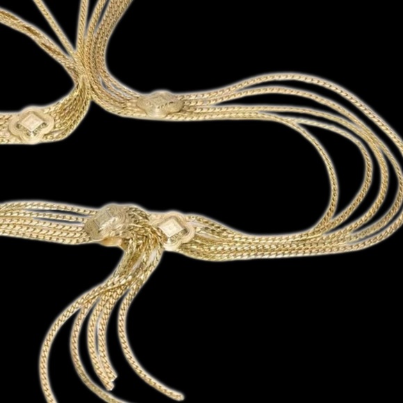 Vintage Christian Dior Gold Multi Strand Medallion Belt Chain - Picture 6 of 16